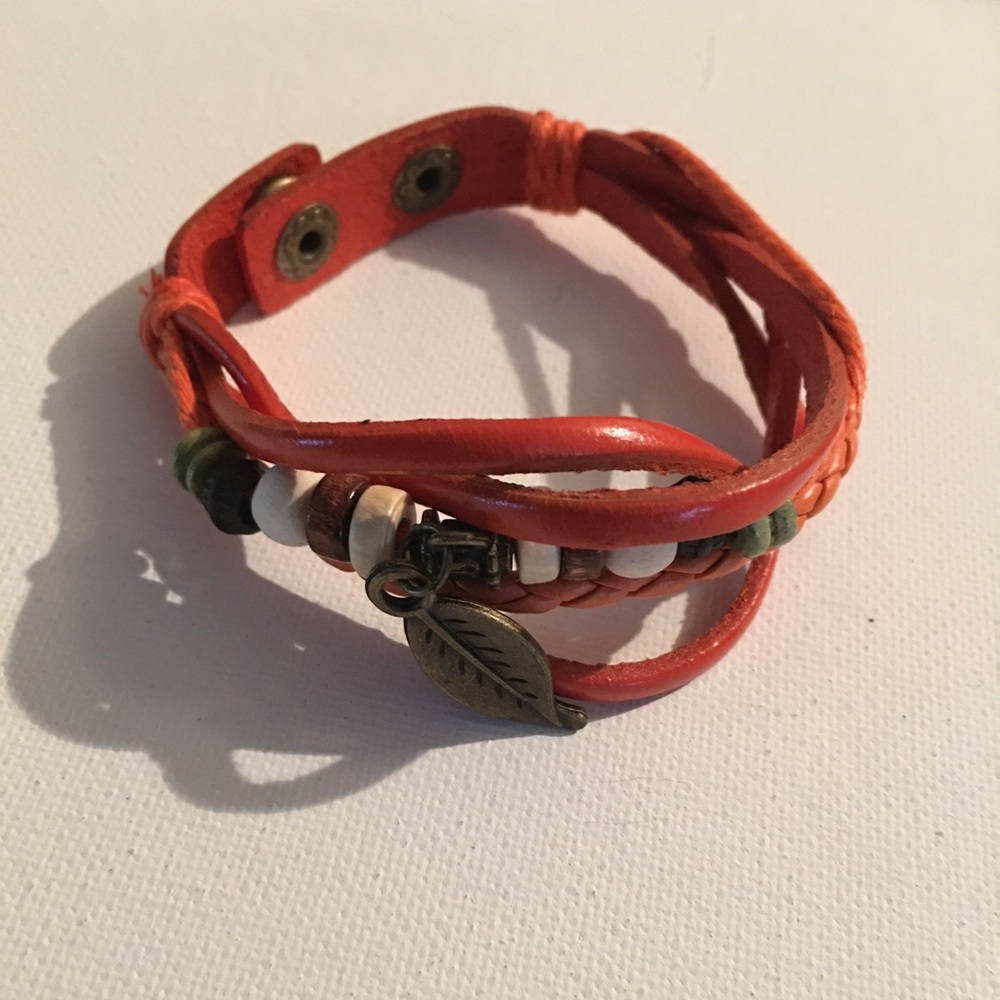 Bracelet- leather with beads